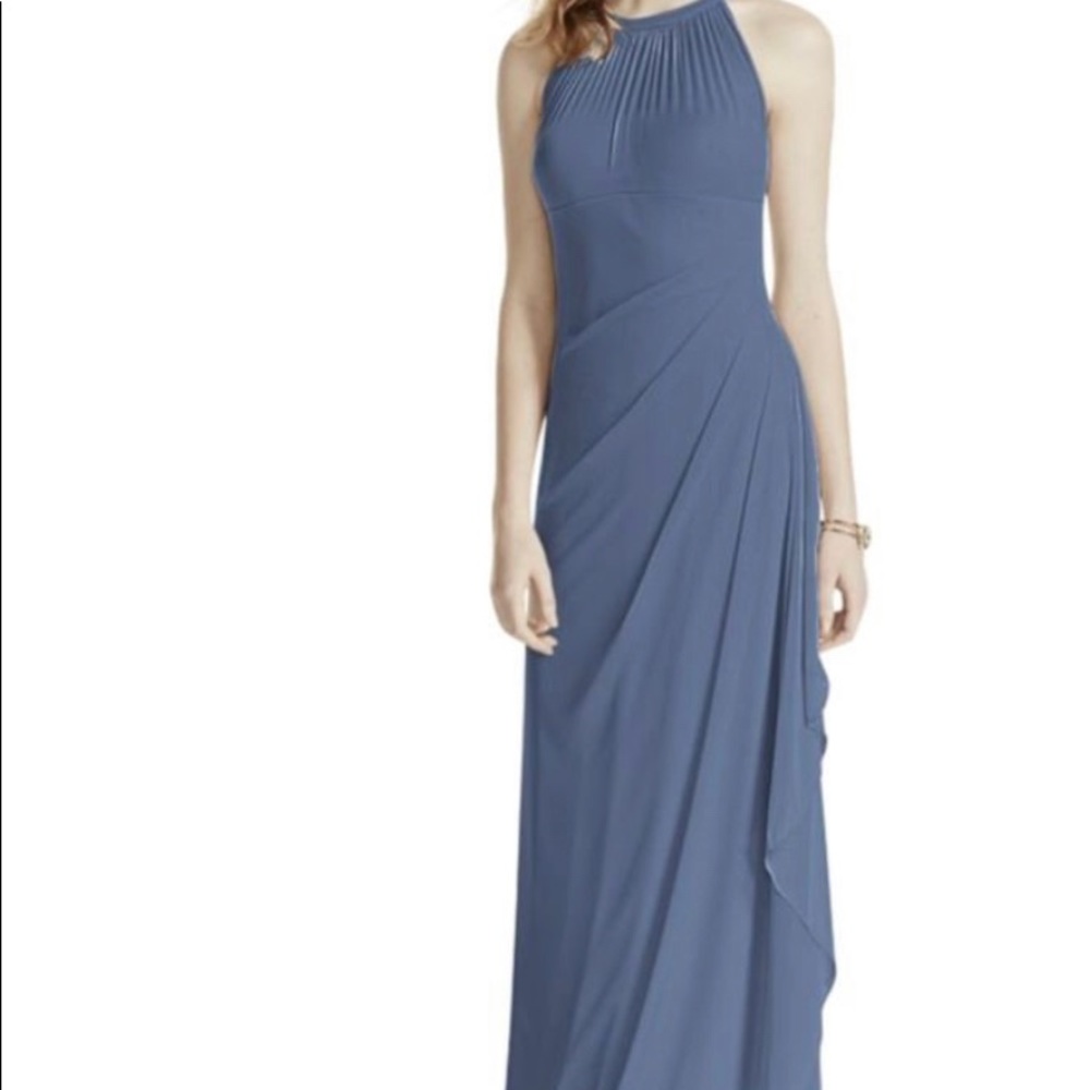 David’s bridal mesh halter top bridesmaid dress